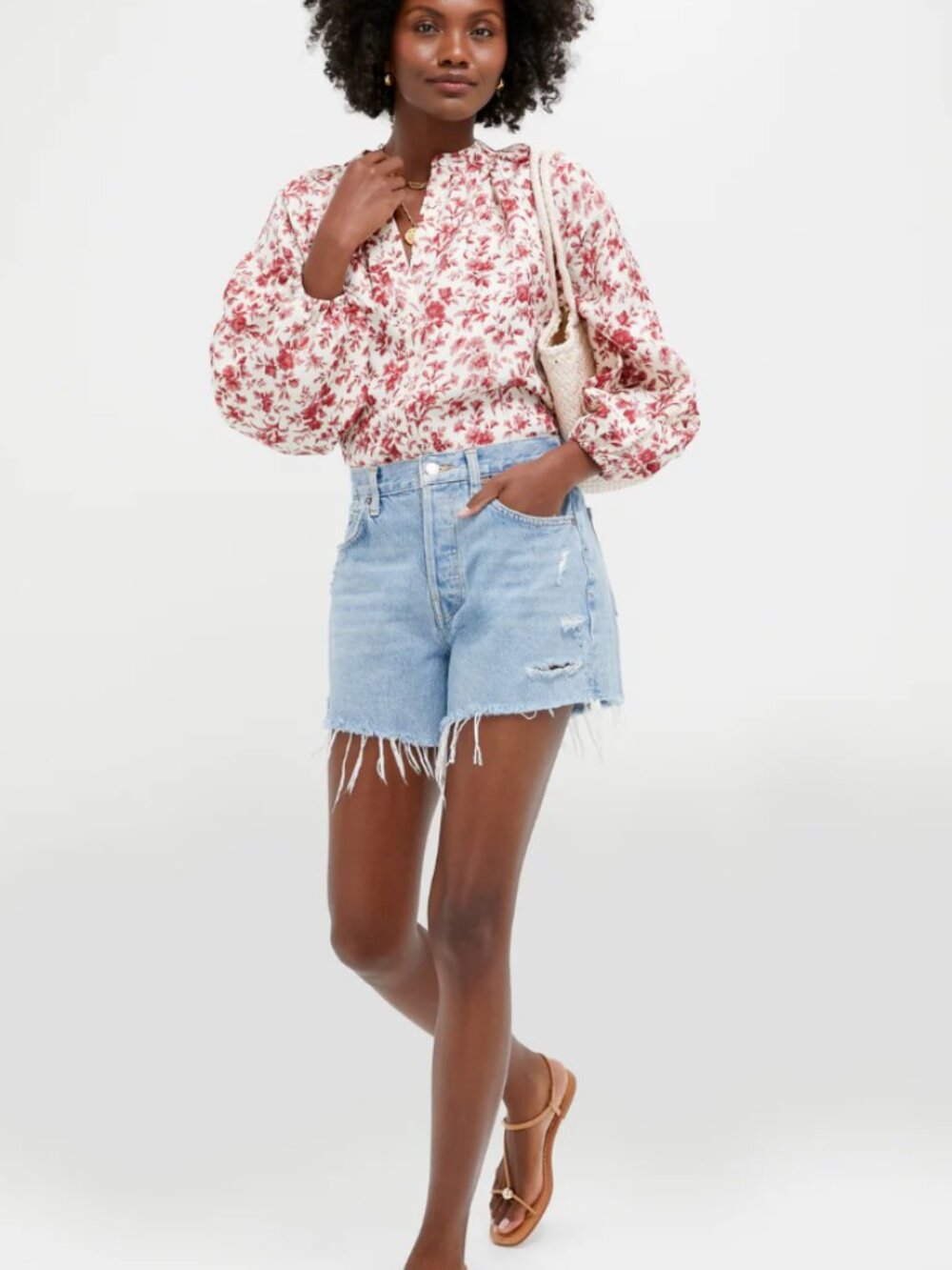Tuckernuck Pomegranate Bloom Sawyer Blouse - Picture 5 of 5